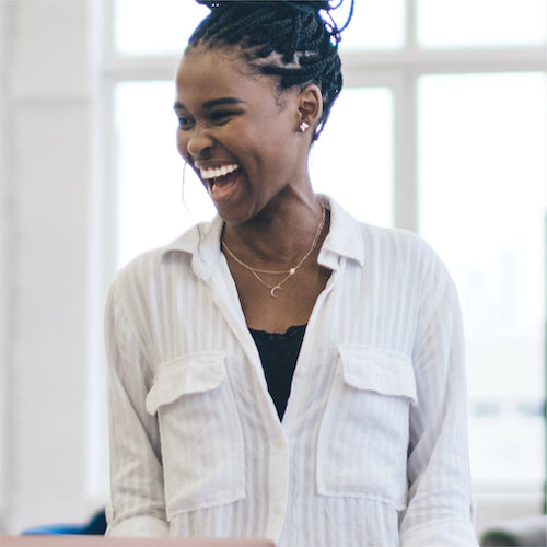 woman laughing