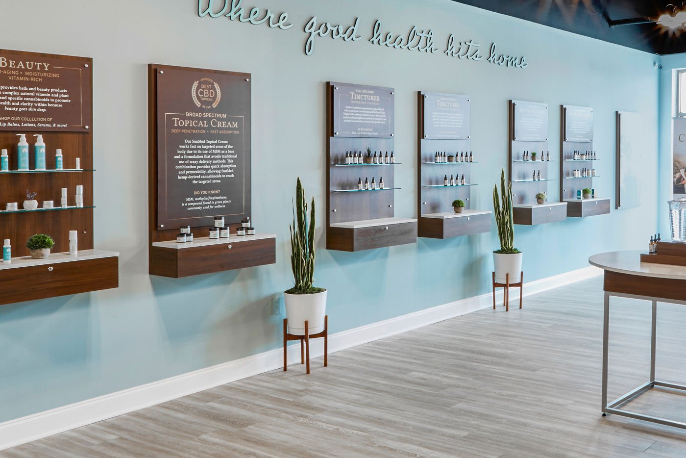 Bright store interior with ...