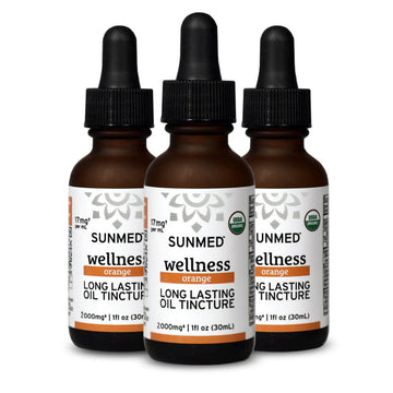 Three bottles of Sunmed CBD 2000mg Broad Profile Tincture (30% Off - 3 Pack).