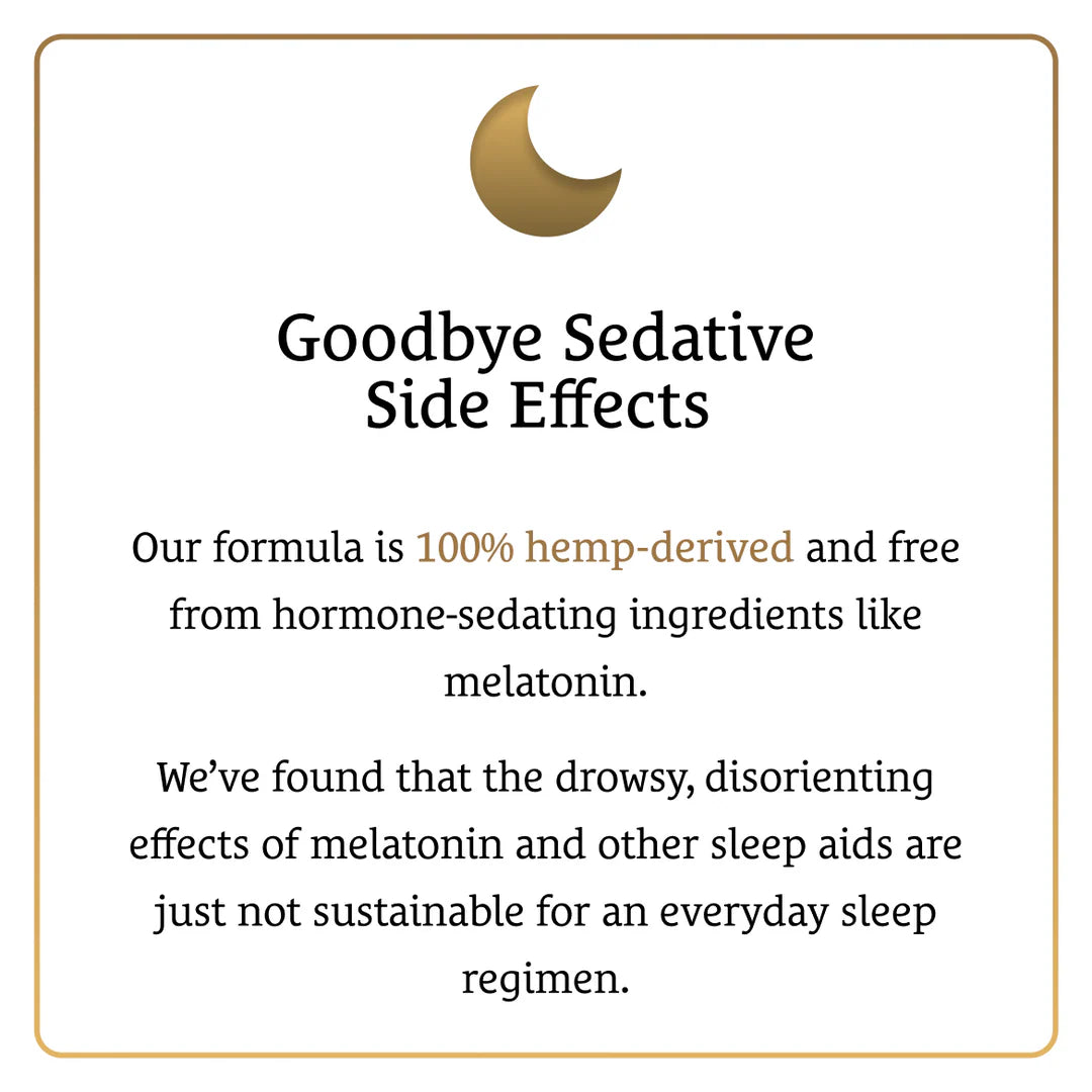 A graphic featuring a crescent moon and text highlighting Sunmed CBD’s Full Spectrum Sleep CBN Gummies Starter Pack—a hemp-derived, melatonin-free sleep aid formula.