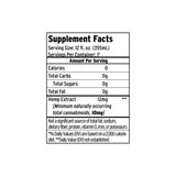 Supplement facts label for a 12 fl. oz. hemp beverage with zero calories, fat, carbs, or sugar. Infused with premium hemp extract, this refreshing Fruit Punch Delta 9 THC Seltzer from Sunmed CBD offers a crisp and flavorful way to enjoy the benefits of hemp with none of the guilt.