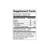 Supplement Facts label for Sunmed CBD Kava Gummies, detailing calories, carbs, sugar, and kava root extract per serving—perfect for those seeking stress relief with tasty Kava Gummies from Sunmed CBD.