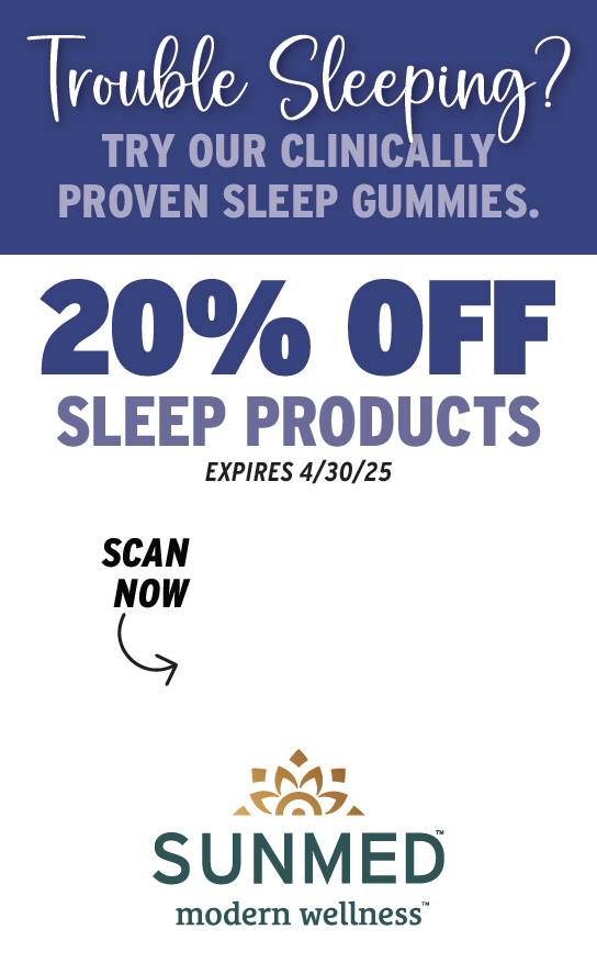 Enjoy restful nights with 20% off Sunmed CBD's Sleep Gummies Coupon this March 2025. Offer valid through 4/30/25.