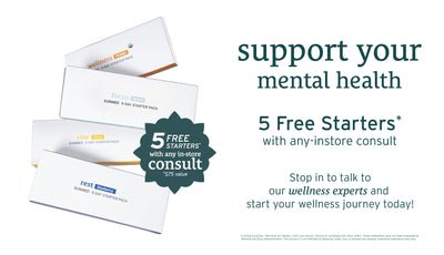 Boxes of wellness starter packs with text: 