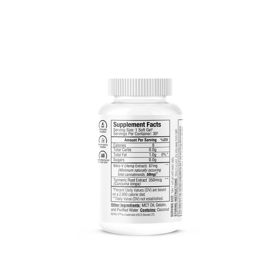 A white supplement bottle from Sunmed CBD displaying the Supplement Facts label on the back, featuring the Full Spectrum Trim Weight Loss Capsules with a hemp extract formula.