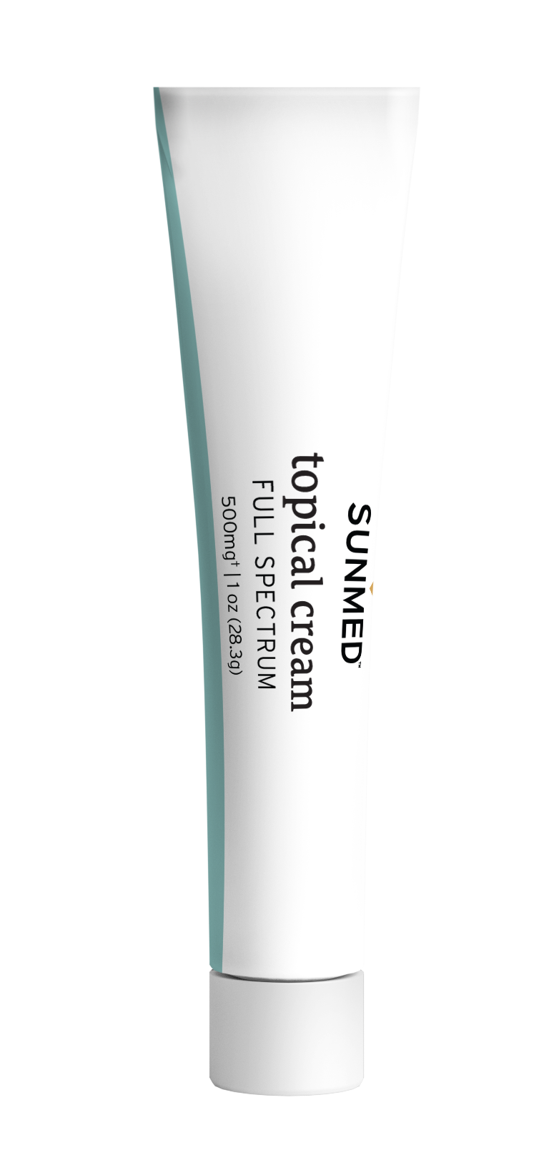 A 1 oz white tube of Sunmed CBD Full Spectrum Topical Cream Sample, 500mg.