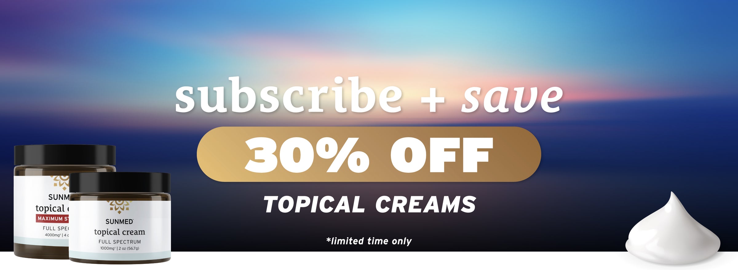subscribe and save 30% off all topicals