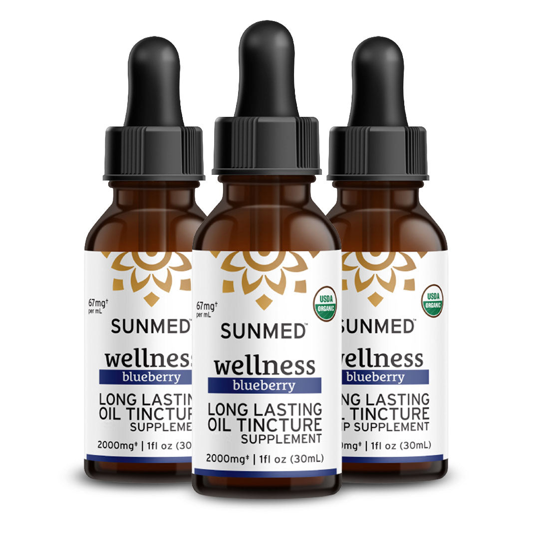 Three bottles of Sunmed CBD *30% Off* - 2000mg Full Profile Tincture 3-Pack.