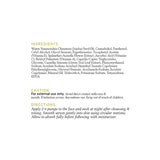 Sunmed CBD's Broad Spectrum Nighttime Ageless Serum label features an ingredient list highlighting its broad-spectrum CBD and all-natural components, along with cautionary information and directions for use, all presented in black font on a white background.