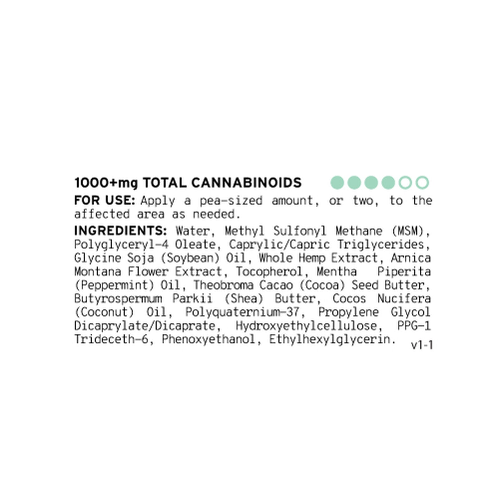 Product label with instructions, ingredients list, and a circular design with green and grey dots on the right side. Sunmed CBD's Broad Spectrum Relief CBD Cream offers Natural Relief and features Broad Spectrum ingredients to ensure maximum effectiveness.